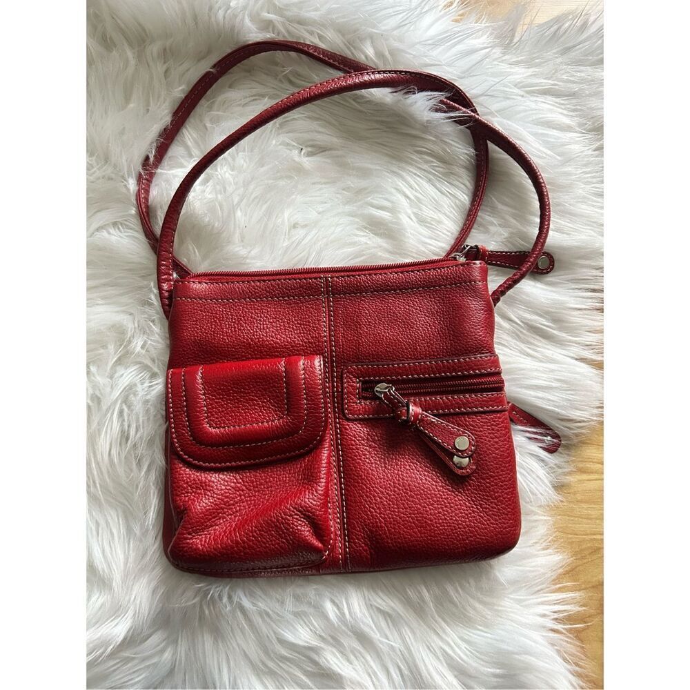 Tignanello Red Crossbody purse real leather 8x9